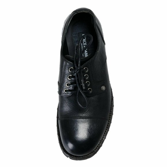 Dolce & Gabbana Men\'s Black Leather Derby Oxfords